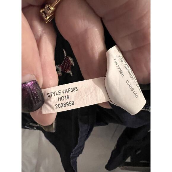 J Crew Dog Days Scottie Dog Navy Button Up Top Sz 4 Preppy Novelty Print Slim - Picture 6 of 8